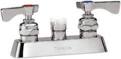 Krowne - Deck Mount, Spoutless Faucet Body Only - Two Handle, Color Coded, Blade Handle, Spoutless, No Drain - USA Tool & Supply