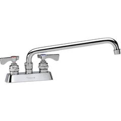 Krowne - Deck Mount, Low Arc Deck Mount Faucet - Two Handle, Color Coded, Blade Handle, Swing Spout and Nozzle, No Drain - USA Tool & Supply