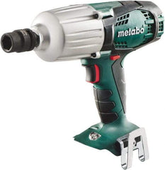 Metabo - 1/2" Drive 18 Volt Pistol Grip Cordless Impact Wrench & Ratchet - 1,600 RPM, 2,200 BPM, 450 Ft/Lb Torque, Lithium-Ion Batteries Not Included - USA Tool & Supply