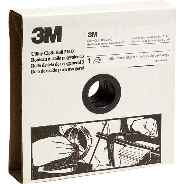 3M - 1-1/2" x 20 Yd 120 Grit Aluminum Oxide Shop Roll - Fine Grade - USA Tool & Supply