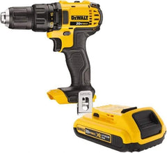 DeWALT - 20 Volt 1/2" Keyless Chuck Cordless Hammer Drill - 0 to 8,500 BPM, 0 to 600 & 0 to 2,000 RPM, Reversible - USA Tool & Supply