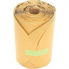 3M - 6" Diam, 100 Grit Aluminum Oxide Adhesive PSA Disc - Fine Grade, Gold, Paper Backing, Flexible, Use with Random Orbital Sanders - USA Tool & Supply