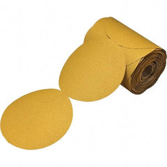 3M - 5" Diam, 800 Grit Aluminum Oxide Adhesive PSA Disc - Super Fine Grade, Gold, Film Backing, Flexible, Use with Random Orbital Sanders - USA Tool & Supply