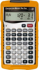 Calculated Industries - 11-Digit (7 normal, 4 Fractions) with Full Annunciators Handheld Calculator - 5/8" x 2-1/2" (15.00mm x 65.0mm) Display Size, Silver & Yellow, LR-44/A76 Powered - USA Tool & Supply