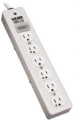 Tripp-Lite - 6 Outlets, 120 VAC15 Amps, 6' Cord, Power Outlet Strip - Floor, Keyhole Mount, 5-15 NEMA Configuration, 2-1/2" Strip - USA Tool & Supply