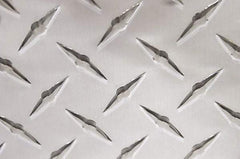 Value Collection - 3/16 Inch Thick x 24 Inch Wide x 24 Inch Long, Aluminum Tread Plate - Diamond Tread Pattern, Alloy 3003 - USA Tool & Supply