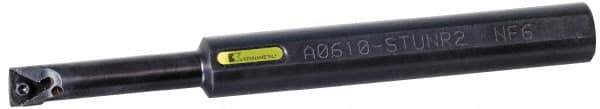 Kennametal - 15.24mm Min Bore Diam, 203.2mm OAL, 1/2" Shank Diam, E-STUN Indexable Boring Bar - T221P Insert, Screw Holding Method - USA Tool & Supply