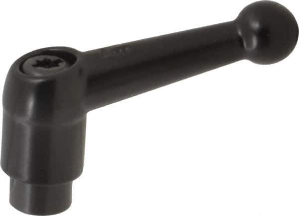 KIPP - #8-32, 0.51" Hub Diam, Zinc Die Cast (Steel Components) Tapped Adjustable Clamping Lever - 1.81" OAL, 1.28" High, 0.35" Hole Depth - USA Tool & Supply