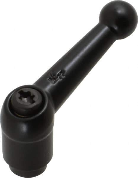 KIPP - #10-24, 0.51" Hub Diam, Zinc Die Cast (Steel Components) Tapped Adjustable Clamping Lever - 1.81" OAL, 1.28" High, 0.35" Hole Depth - USA Tool & Supply