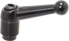 KIPP - 1/4-20, 0.51" Hub Diam, Zinc Die Cast (Steel Components) Tapped Adjustable Clamping Lever - 1.81" OAL, 1.28" High, 0.35" Hole Depth - USA Tool & Supply