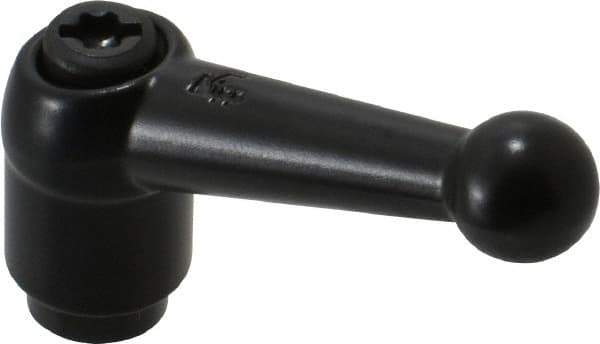 KIPP - M5 x 0.8, 13mm Hub Diam, Zinc Die Cast (Steel Components) Tapped Adjustable Clamping Lever - 46mm OAL, 32.5mm High, 9mm Hole Depth - USA Tool & Supply