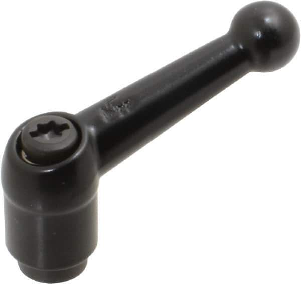 KIPP - M6 x 1.0, 13mm Hub Diam, Zinc Die Cast (Steel Components) Tapped Adjustable Clamping Lever - 46mm OAL, 32.5mm High, 9mm Hole Depth - USA Tool & Supply