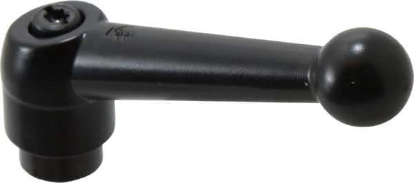 KIPP - M8 x 1.25, 18mm Hub Diam, Zinc Die Cast (Steel Components) Tapped Adjustable Clamping Lever - 73mm OAL, 45.5mm High, 12mm Hole Depth - USA Tool & Supply