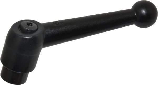KIPP - 3/8-16, 0.83" Hub Diam, Zinc Die Cast (Steel Components) Tapped Adjustable Clamping Lever - 3.54" OAL, 2.26" High, 0.55" Hole Depth - USA Tool & Supply