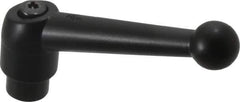 KIPP - M10 x 1.5, 21mm Hub Diam, Zinc Die Cast (Steel Components) Tapped Adjustable Clamping Lever - 90mm OAL, 57.5mm High, 14mm Hole Depth - USA Tool & Supply