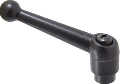 KIPP - 1/2-13, 0.98" Hub Diam, Zinc Die Cast (Steel Components) Tapped Adjustable Clamping Lever - 4-1/4" OAL, 2.64" High, 0.67" Hole Depth - USA Tool & Supply