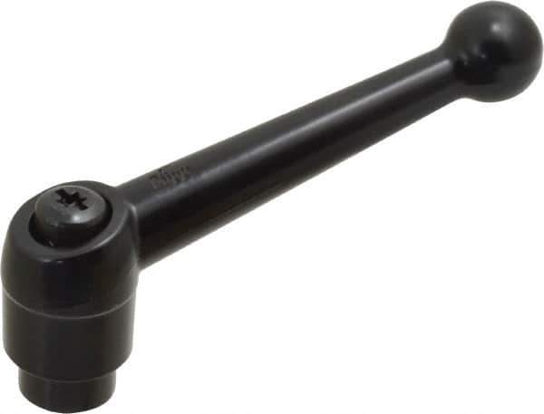KIPP - M12 x 1.75, 25mm Hub Diam, Zinc Die Cast (Steel Components) Tapped Adjustable Clamping Lever - 108mm OAL, 67mm High, 17mm Hole Depth - USA Tool & Supply