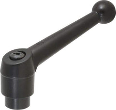 KIPP - M12 x 1.75, 30mm Hub Diam, Zinc Die Cast (Steel Components) Tapped Adjustable Clamping Lever - 126mm OAL, 79mm High, 23mm Hole Depth - USA Tool & Supply