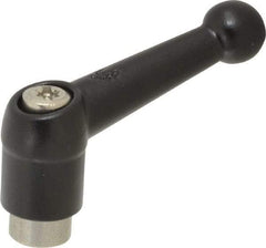 KIPP - M6 x 1.0, 13mm Hub Diam, Zinc Die Cast (Stainless Steel Components) Tapped Adjustable Clamping Lever - 46mm OAL, 32.5mm High, 9mm Hole Depth - USA Tool & Supply
