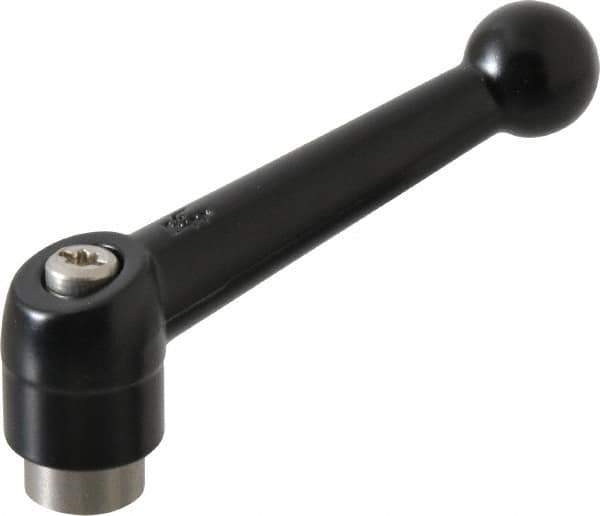 KIPP - 1/4-20, 0.71" Hub Diam, Zinc Die Cast (Stainless Steel Components) Tapped Adjustable Clamping Lever - 2.87" OAL, 1.79" High, 0.47" Hole Depth - USA Tool & Supply