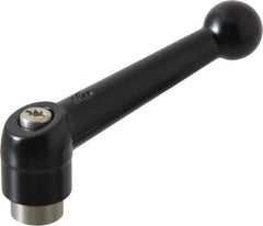 KIPP - 1/4-20, 0.71" Hub Diam, Zinc Die Cast (Stainless Steel Components) Tapped Adjustable Clamping Lever - 2.87" OAL, 1.79" High, 0.47" Hole Depth - USA Tool & Supply