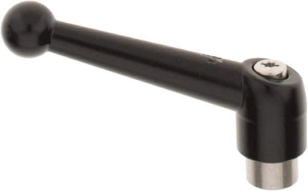 KIPP - 5/16-18, 0.83" Hub Diam, Zinc Die Cast (Stainless Steel Components) Tapped Adjustable Clamping Lever - 3.54" OAL, 2.26" High, 0.55" Hole Depth - USA Tool & Supply
