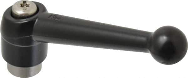 KIPP - 3/8-16, 0.98" Hub Diam, Zinc Die Cast (Stainless Steel Components) Tapped Adjustable Clamping Lever - 4-1/4" OAL, 2.64" High, 0.67" Hole Depth - USA Tool & Supply