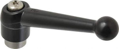 KIPP - 3/8-16, 0.98" Hub Diam, Zinc Die Cast (Stainless Steel Components) Tapped Adjustable Clamping Lever - 4-1/4" OAL, 2.64" High, 0.67" Hole Depth - USA Tool & Supply