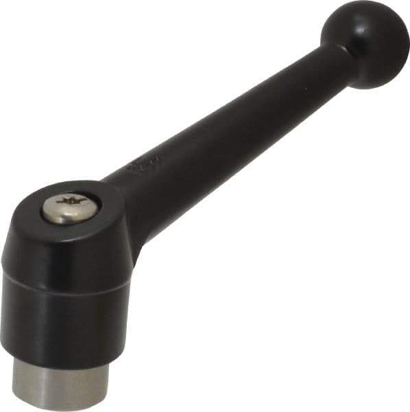 KIPP - 1/2-13, 1.18" Hub Diam, Zinc Die Cast (Stainless Steel Components) Tapped Adjustable Clamping Lever - 4.96" OAL, 3.11" High, 0.91" Hole Depth - USA Tool & Supply
