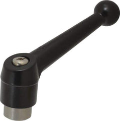 KIPP - 1/2-13, 1.18" Hub Diam, Zinc Die Cast (Stainless Steel Components) Tapped Adjustable Clamping Lever - 4.96" OAL, 3.11" High, 0.91" Hole Depth - USA Tool & Supply