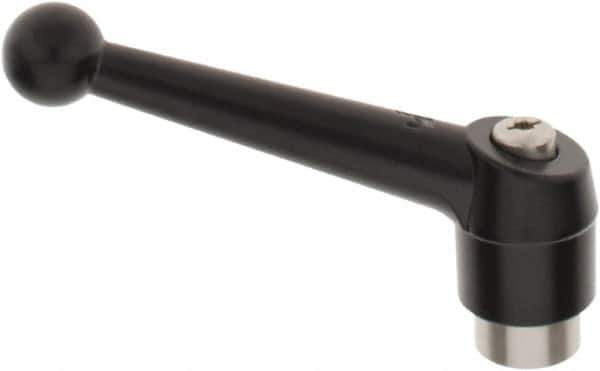 KIPP - M16 x 2.0, 30mm Hub Diam, Zinc Die Cast (Stainless Steel Components) Tapped Adjustable Clamping Lever - 126mm OAL, 79mm High, 23mm Hole Depth - USA Tool & Supply