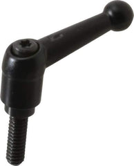 KIPP - 1/4-20, 13mm Hub Diam, Zinc Die Cast (Steel Components) Threaded Stud Adjustable Clamping Lever - 0.79" Stud Length, 46mm OAL, 32.5mm High - USA Tool & Supply