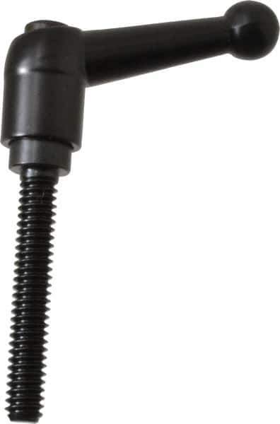 KIPP - 1/4-20, 13mm Hub Diam, Zinc Die Cast (Steel Components) Threaded Stud Adjustable Clamping Lever - 1.57" Stud Length, 46mm OAL, 32.5mm High - USA Tool & Supply
