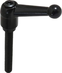 KIPP - 1/4-20, 13mm Hub Diam, Zinc Die Cast (Steel Components) Threaded Stud Adjustable Clamping Lever - 1.77" Stud Length, 46mm OAL, 32.5mm High - USA Tool & Supply