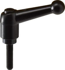 KIPP - M x 5 x 0.8, 13mm Hub Diam, Zinc Die Cast (Steel Components) Metric Threaded Stud Adjustable Clamping Lever - 20mm Stud Length, 46mm OAL, 32.5mm High - USA Tool & Supply