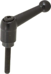 KIPP - M x 5 x 0.8, 13mm Hub Diam, Zinc Die Cast (Steel Components) Metric Threaded Stud Adjustable Clamping Lever - 25mm Stud Length, 46mm OAL, 32.5mm High - USA Tool & Supply