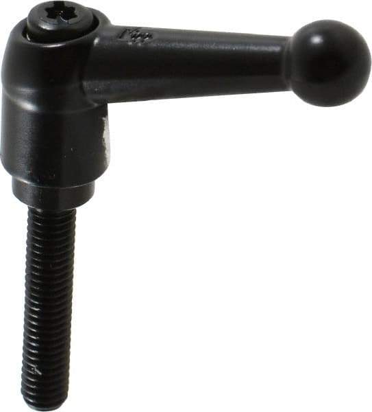 KIPP - M6 x 1.0, 13mm Hub Diam, Zinc Die Cast (Steel Components) Metric Threaded Stud Adjustable Clamping Lever - 30mm Stud Length, 46mm OAL, 32.5mm High - USA Tool & Supply