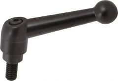 KIPP - 5/16-18, 0.71" Hub Diam, Zinc Die Cast (Steel Components) Threaded Stud Adjustable Clamping Lever - 0.59" Stud Length, 2.87" OAL, 1.79" High - USA Tool & Supply