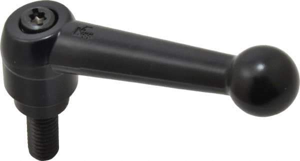 KIPP - 5/16-18, 0.71" Hub Diam, Zinc Die Cast (Steel Components) Threaded Stud Adjustable Clamping Lever - 0.79" Stud Length, 2.87" OAL, 1.79" High - USA Tool & Supply