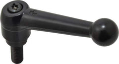 KIPP - 5/16-18, 0.71" Hub Diam, Zinc Die Cast (Steel Components) Threaded Stud Adjustable Clamping Lever - 0.79" Stud Length, 2.87" OAL, 1.79" High - USA Tool & Supply