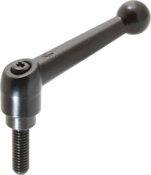 KIPP - 5/16-18, 0.71" Hub Diam, Zinc Die Cast (Steel Components) Threaded Stud Adjustable Clamping Lever - 0.98" Stud Length, 2.87" OAL, 1.79" High - USA Tool & Supply