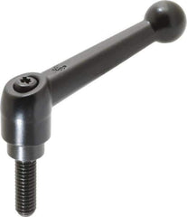 KIPP - 5/16-18, 0.71" Hub Diam, Zinc Die Cast (Steel Components) Threaded Stud Adjustable Clamping Lever - 0.98" Stud Length, 2.87" OAL, 1.79" High - USA Tool & Supply