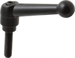 KIPP - 5/16-18, 0.71" Hub Diam, Zinc Die Cast (Steel Components) Threaded Stud Adjustable Clamping Lever - 1.18" Stud Length, 2.87" OAL, 1.79" High - USA Tool & Supply