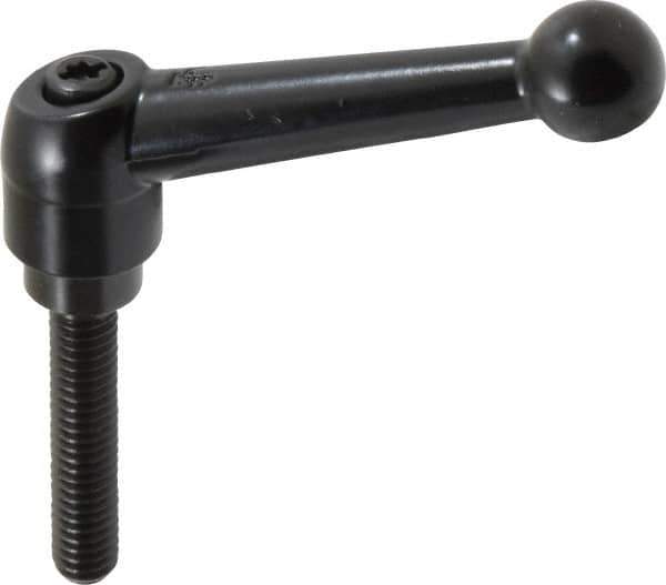 KIPP - 5/16-18, 0.71" Hub Diam, Zinc Die Cast (Steel Components) Threaded Stud Adjustable Clamping Lever - 1.57" Stud Length, 2.87" OAL, 1.79" High - USA Tool & Supply