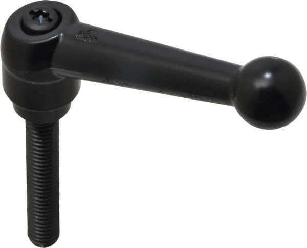 KIPP - 5/16-18, 0.71" Hub Diam, Zinc Die Cast (Steel Components) Threaded Stud Adjustable Clamping Lever - 1.97" Stud Length, 2.87" OAL, 1.79" High - USA Tool & Supply