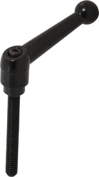 KIPP - 5/16-18, 0.71" Hub Diam, Zinc Die Cast (Steel Components) Threaded Stud Adjustable Clamping Lever - 2.36" Stud Length, 2.87" OAL, 1.79" High - USA Tool & Supply