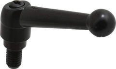 KIPP - 3/8-16, 0.71" Hub Diam, Zinc Die Cast (Steel Components) Threaded Stud Adjustable Clamping Lever - 0.59" Stud Length, 2.87" OAL, 1.79" High - USA Tool & Supply