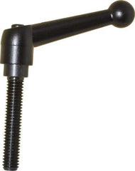 KIPP - 3/8-16, 0.71" Hub Diam, Zinc Die Cast (Steel Components) Threaded Stud Adjustable Clamping Lever - 1.97" Stud Length, 2.87" OAL, 1.79" High - USA Tool & Supply