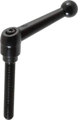 KIPP - 3/8-16, 0.71" Hub Diam, Zinc Die Cast (Steel Components) Threaded Stud Adjustable Clamping Lever - 2.36" Stud Length, 2.87" OAL, 1.79" High - USA Tool & Supply