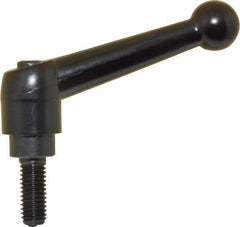 KIPP - M8 x 1.25, 18mm Hub Diam, Zinc Die Cast (Steel Components) Metric Threaded Stud Adjustable Clamping Lever - 20mm Stud Length, 73mm OAL, 45.5mm High - USA Tool & Supply